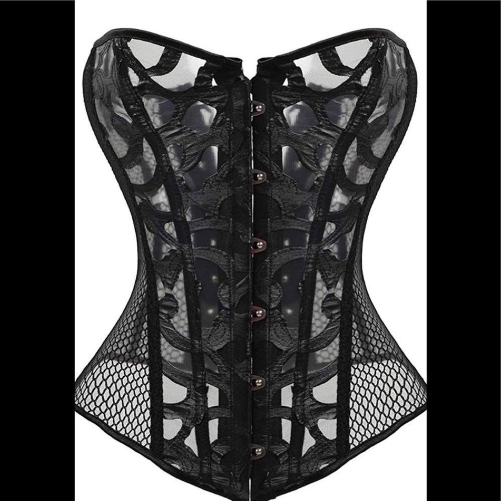 Mesh Bustier Satin Overburst